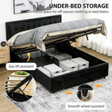 HOMCOM King Size Ottoman Bed Frame, with Front Drawer - Black