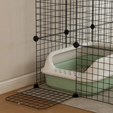 PawHut Four-Tier DIY Large Cat Cage with Hammock, Ramps, Five Doors, Indoor Use for 1-3 Cats, Black