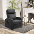 HOMCOM Massage Recliner Armchair with 150 Recline, Faux Leather, Side Pocket, Black