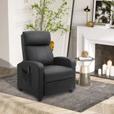 HOMCOM Massage Recliner Armchair with 150 Recline, Faux Leather, Side Pocket, Black