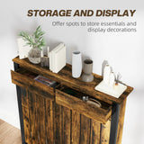 HOMCOM 93 x 88.5cm Rustic-Look Radiator Cover - Brown/Black