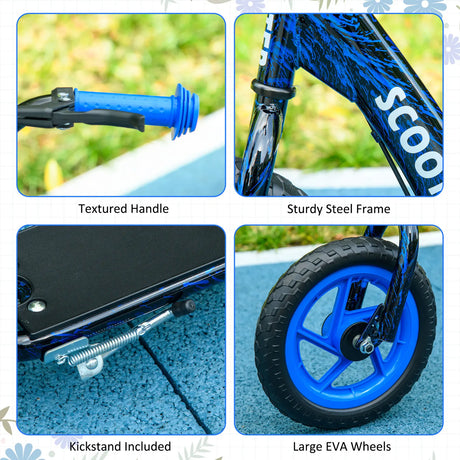 AIYAPLAY Kids Scooter with Adjustable Handlebar, Children's Kick Scooter with Non-slip Footplate, Rear Brake, Kickstand, Blue