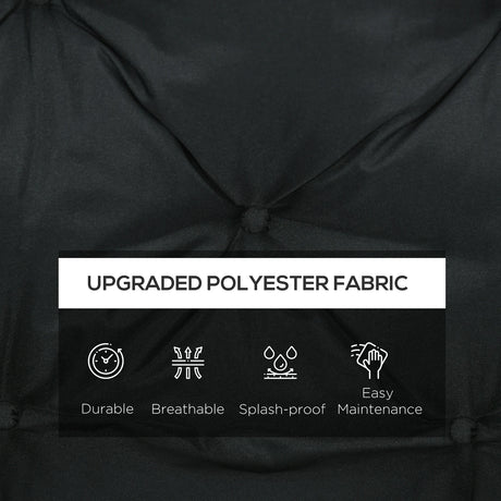 Outsunny 2 Seater Bench Pad, Garden Chair Cushion with Back and Ties for Indoor and Outdoor Use, 98 x 100 cm, Black