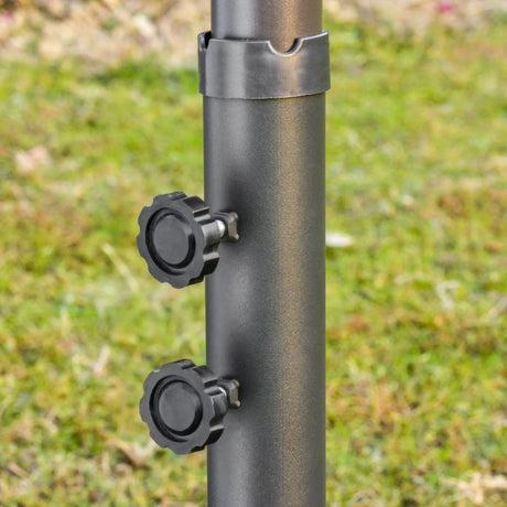 Outsunny 4.6M Sun Umbrella Canopy Double-sided Crank Sun Shade w/ Cross Base Off White