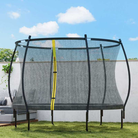 SPORTNOW 8ft Trampoline with Enclosure Net and Spring Cover, Outdoor Trampoline Garden Jumping Mat, Black