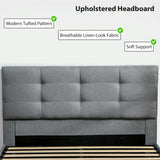 HOMCOM 5ft King Ottoman Bed with Gas Lift Storage - Grey