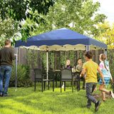 Outsunny 3 x 3cm Adjustable Height Pop-Up Gazebo, with Bag - Blue