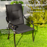 Outsunny Set of Four Padded Garden Seat Cushions - Charcoal Grey