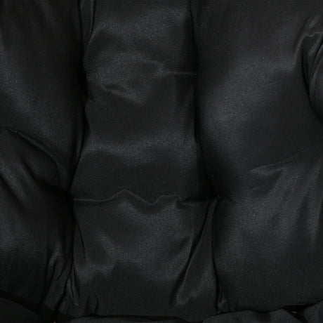 Outsunny String Rattan Egg Chair, with Padded Seat Cushion - Sand/Black