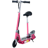 HOMCOM 120W Foldable Powered Scooters with 24V Rechargeable Battery, Adjustable Ride on Toy (Pink)