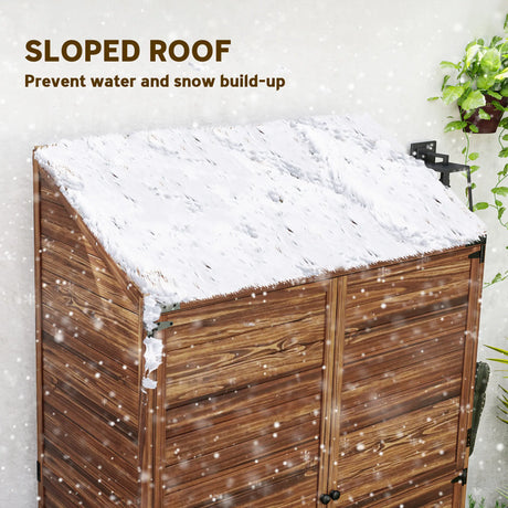 Outsunny 103.5 x 59 cm Wooden Garden Shed - Brown