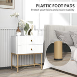 HOMCOM Elegant Two-Drawer Bedside Table - White