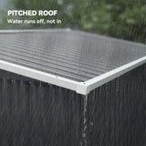 Outsunny 7.5 x 4.3ft Metal Garden Storage Shed, Waterproof Outdoor Shed with Triple Lockable Door, Gloves, Vents, Dark Grey