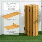 Outsunny Rollable Wooden Garden Pathway Weather-Resistant Walk Way for Wedding Party Pathways 185 x 60 cm
