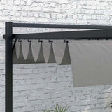 Outsunny 3 x 4m Retractable Pergola, Garden Gazebo Shelter with Aluminium Frame, for Grill, Patio, Deck, Dark Grey