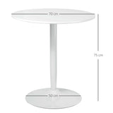 HOMCOM 75H x 70cm Two-Person Minimalistic Dining Table - White