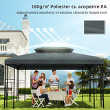 Outsunny Gazebo Roof Replacement, for 3 x 4m Frames - Grey