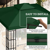 Outsunny 3(m) Gazebo Top Cover Double Tier Canopy Replacement Pavilion Roof Dark Green