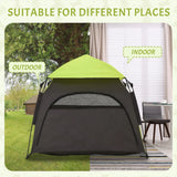 PawHut Foldable Dog Cat Tent with Water-Resistant Oxford, Carry Bag for Extra Large Dog, Green