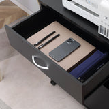 Vinsetto Printer Stand Mobile Printer Cabinet with Storage, Open Shelf, Drawer for Home Office, 60cm x 39cm x 80cm, Black