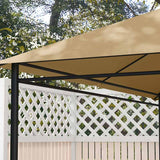 Outsunny 3 x 4m Gazebo Canopy Replacement Cover, Gazebo Roof Replacement (TOP COVER ONLY), Khaki