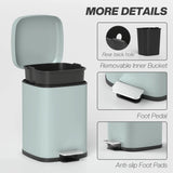 HOMCOM 12L Modern Boxy Metal Home Kitchen Bin - Light Green