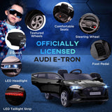 HOMCOM Audi E-tron Licensed 12V Kids Electric Ride on, Electric Car for Kids, with Parental Remote, Music Lights MP3, Suspension Wheels, for 3-5 Years, Black