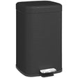 HOMCOM 20L Modern Boxy Metal Home Kitchen Bin - Black