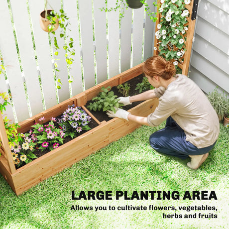Outsunny Fir Wood 171 x 39 cm Planter and Trellis Garden Bed