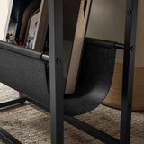 HOMCOM Narrow Side Table, End Table with 3-Tier Storage, V-Shaped Magazine Holder for Living Room, Bedroom, 43 x 18 x 56 cm, Ru