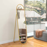 HOMCOM Two-Way Curved Full Length Mirror - Gold Tone