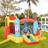 Outsunny Bounce Castle Inflatable Trampoline Slide Pool Rocket Design 3.4 x 2.8 x 1.85m