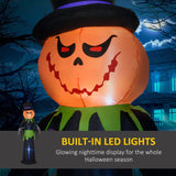 Outsunny 8ft Light-Up Pumpkin Man Halloween Decoration