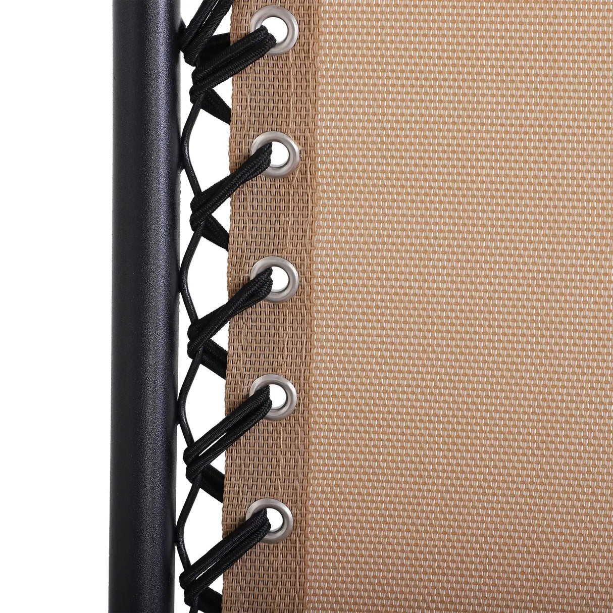 Outsunny Foldable Reclining Garden Chair with Headrest, Zero Gravity Deck Sun Lounger Seat Chair with Footrest, Armrest, Cup Holder & Canopy Shade, Beige