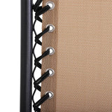 Outsunny Foldable Reclining Garden Chair with Headrest, Zero Gravity Deck Sun Lounger Seat Chair with Footrest, Armrest, Cup Holder & Canopy Shade, Beige