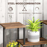 Outsunny Four-Tier Wooden Shelf Plant Stand