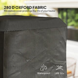 Outsunny Heavy Duty Gas Pyramid Patio Heater Cover, Full Length Outdoor Heater Cover Protector, UPF 30+ Oxford Fabric with Zipper, Black