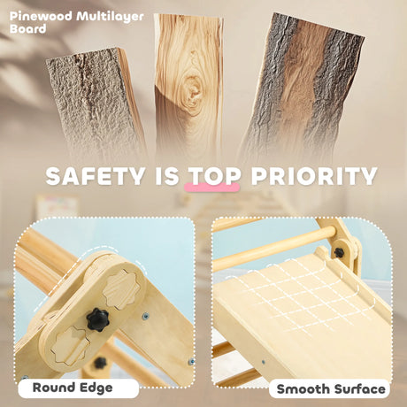 AIYAPLAY 3 in 1 Kids Climbing Set Indoor with Sliding Ramp, Foldable design, Gift for 2-6 Years Old