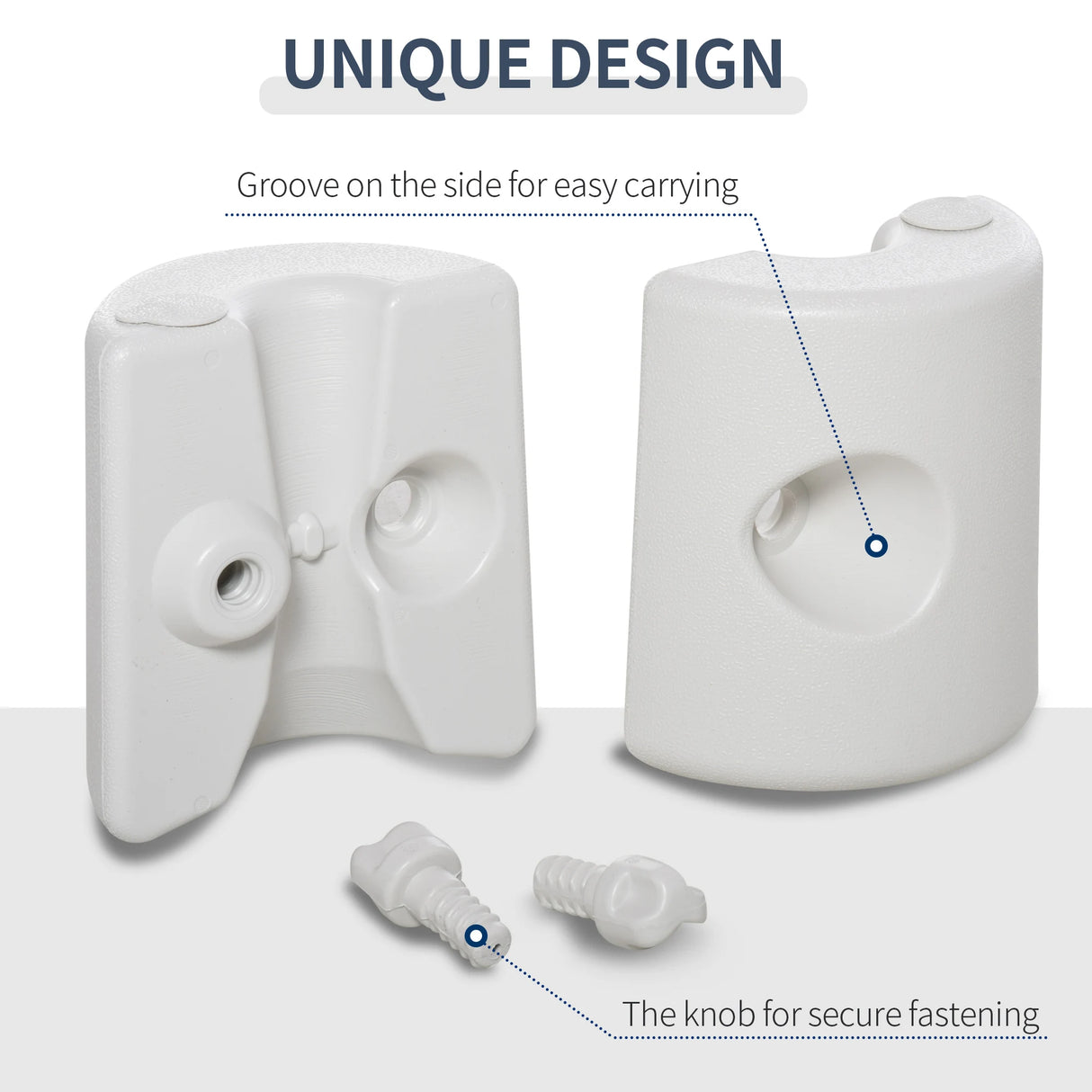 Outsunny 4 Pack 36 kg Gazebo Weights, Canopy Tent Weights with Rapid Clip, Gazebo Leg Weights Fill with Sand or Water, White