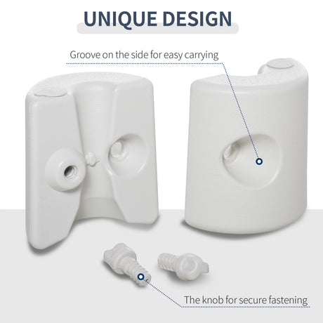 Outsunny 4 Pack 36 kg Gazebo Weights, Canopy Tent Weights with Rapid Clip, Gazebo Leg Weights Fill with Sand or Water, White