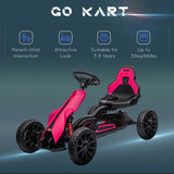 HOMCOM Kids Pedal Go Kart, with Adjustable Seat, EVA Wheels, Seat, Handbrake - Pink