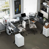 HOMCOM L Shaped Gaming Desk, 155 x 130cm Corner Computer Desk with CPU Stand for Home Office, Study Workstation, Black