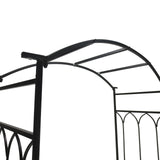 Outsunny Garden Metal Frame Bench W/Arch for Various Climbing Plant, 115Lx50Wx203H cm-Black