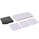 Outsunny Aluminum Camping Cupboard, Camping Kitchen Station Cook Table with 3-Shelf, Storage Organiser for BBQ Party Picnic