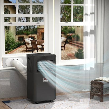 HOMCOM 7000 BTU 4-In-1 Portable Air Conditioner Unit Cooling Dehumidifying Ventilating  for Room up to 26m2, with Fan, Remote, 24H Timer, Window Mount Kit, R290, A Energy Efficiency