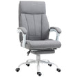 Vinsetto Office Chair, Ergonomic Desk Chair, Fabric Work Study Chair with 155° Reclining Back and Footrest, Adjustable Height and Swivel Wheels, Grey