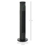 HOMCOM 30'' Freestanding Tower Fan, 3 Speed 3 Mode, 10h Timer, 70 Degree Oscillation, LED Light, 5M Remote Controller, Dark Grey