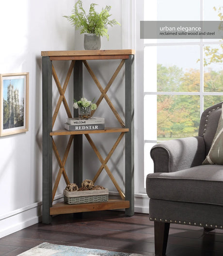 Urban Elegance - Reclaimed Small Corner Bookcase