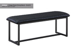 Vintage Styled Black PU Leather Dining Bench