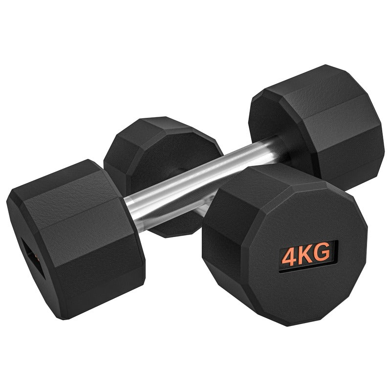 SPORTNOW 2 x 4kg Dumbbells Weights Set with 12-Sided Shape and Non-Slip Grip for Men Women Home Gym Workout